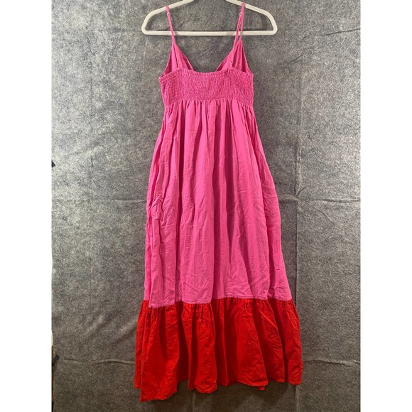 Tabitha Brown x Target Collab Midi Dress XS Pink Red Colorblock Tank A-Line - Picture 4 of 10